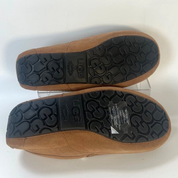 Ugg Ascot Chestnut Suede Leather Men Slippers With Shearling Lining Size 14 - Picture 5 of 13